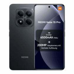 XIAOMI Redmi Note 15 Pro Smartphone (12+512 GB) – Handy mit Android, 6500-mAh-Akku, 200-MP-Kamera, IP65-Wasserschutz, 6,77" FHD+ AMOLED-Display, Schwarz, 2 Jahre Garantie Redmi Note 15 Pro 12+512GB Schwarz Angebot bei HelloDeals