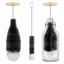 Flaschenbürste für SodaStream Crystal Glasflaschen, 2 Stück Reinigung Soda Reinigungsbürste, Universal Flaschenreiniger Bürste für Glaskaraffe Trinkflaschen Sodaflaschen (Schwarz) Angebot bei HelloDeals