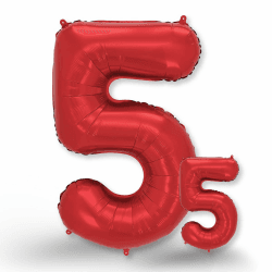 folienballon 5 rot - 2 Stück - 42" & 17"- luftballon zahl 5 - Zahlen rot Ballon 5 Deko zum Geburtstag, Hochzeit, Jubiläum oder Fest, Party Dekoration -100cm & 38cm- ballon rot 5 Rot Set Number 5 Angebot bei HelloDeals