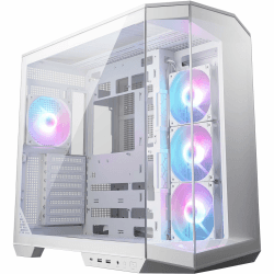 MSI MAG PANO 100R PZ Weiß ATX PC-Gehäuse - ATX-Kapazität & Back-Connect Mainboard Unterstützung, Vertikale GPU-Halterung, GPU-Halterung, Staubfilter, Doppelkammer, USB 20Gbps Typ-C Angebot bei HelloDeals
