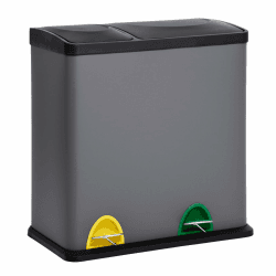 SVITA TC2Combo35 Mülleimer 35Liter Grau kombiniert 12L+23L doppelt Abfalleimer Küchen-Eimer 2er- Mülltrennung Treteimer 35 Liter (12+23L) Grau Angebot bei HelloDeals