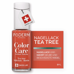 PODERM Pflegelack mit Tea Tree - Mango | Swiss Lab - 8ML | Angereichert mit Tea Tree, Silizium & Biotin | Reinigt, Klärt & Nährt Gelbe Nägel | Entwickelt von einer Podologin Angebot bei HelloDeals