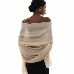 Stola Festlich für Abendkleid Damen Schals Tücher Sommer Dünn Schaltuch Pashmina Beige-10 Angebot bei HelloDeals