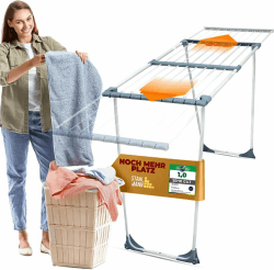 STAHLMANN ® Wäscheständer ausziehbar [20M Trockenfläche ] - WäscheständerXXL [Made IN EU] - Wäscheständer weiß mit Klemmen für kleine Wäschestücke Angebot bei HelloDeals