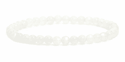 Echtes Edelstein Armband mit runden 4mm Perlen - verschiedene Längen - Heilstein Schutzstein Edelsteinarmband Glücksbringer Talisman Geschenk Mondstein S - 15 CM Angebot bei HelloDeals