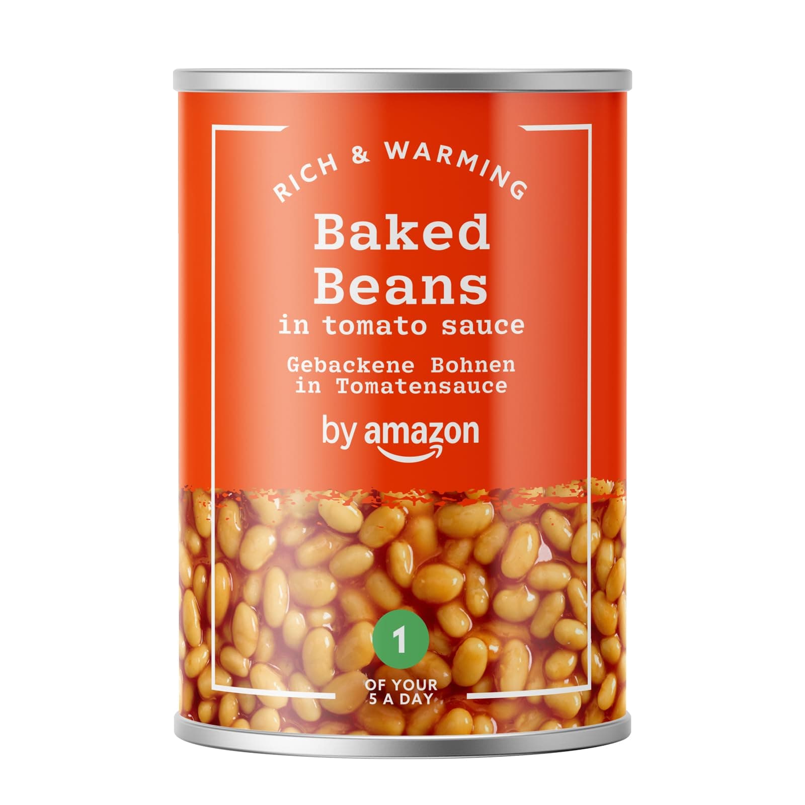 by Amazon Gebackene Bohnen in Tomatensauce, Dose, Vegan, 420g (1er-Packung) 420 g (1er Pack) Angebot bei HelloDeals