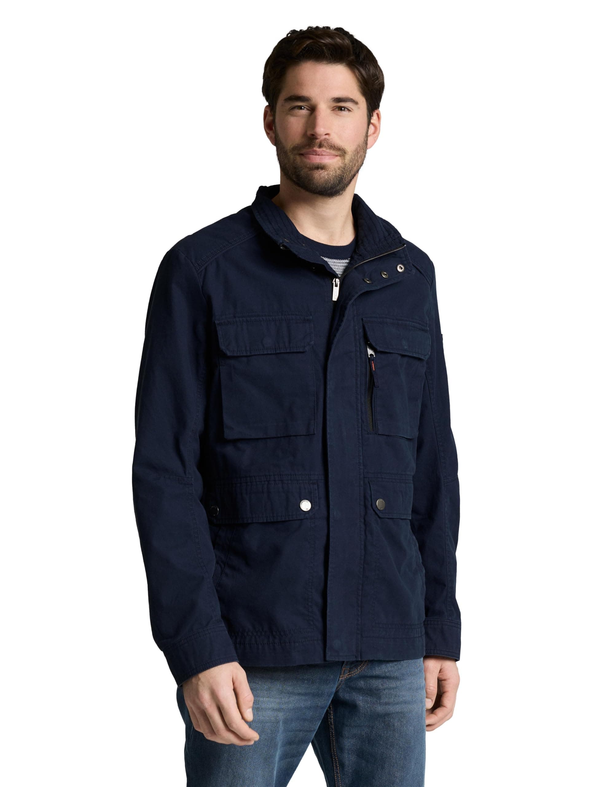 TOM TAILOR Herren Feldjacke aus Baumwolle S 10668 - Sky Captain Blue Angebot bei HelloDeals