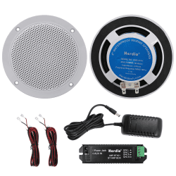 Herdio 4 Zoll Deckenlautsprecher, wasserdichte Einbaulautsprecher, kompatibel mit Bluetooth,Bündige Montage Sound, Perfekt für Innen und Außenbereich, überdachte Veranden (Weiß) white Angebot bei HelloDeals