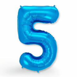 Folien-Ballon 5, Helium-Ballon, Luftballon-Zahl, nachfüllbare Ballonzahl, Party-Deko zum 5. Kinder-Geburtstag, Jubiläum, Hochzeit, blau Blau Number 5 Angebot bei HelloDeals