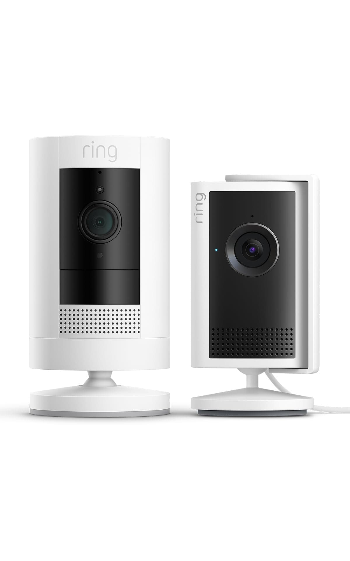 Ring Paket: Außenkamera Akku (Stick Up Cam) 1080p HD + Innenkamera Plus Retinal 2K & 4x-Zoom | Innen & Außen | Kabellos | Alexa | 30 Tage Gratiszeitraum für Ring-Abonnement Angebot bei HelloDeals