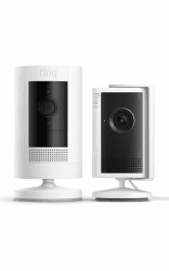 Ring Paket: Außenkamera Akku (Stick Up Cam) 1080p HD + Innenkamera Plus Retinal 2K & 4x-Zoom | Innen & Außen | Kabellos | Alexa | 30 Tage Gratiszeitraum für Ring-Abonnement Angebot bei HelloDeals