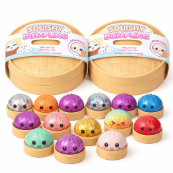 XXL Mystery Dumpling Squishy Buns 1er, 3er, 4er Set – Glitter & Matt & Glow Überraschungsfarbe – 9,5cm Squeeze Toy mit Steamer Box – Anti Stress Ball Knetball Baozi Mochi 1er Set - Matt Angebot bei HelloDeals
