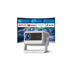 Smart Beamer 4K Heimkino [Netflix Ready & 30000L] VOPLLS Autofokus/Trapezkorrektur 3D Dolby Audio Projektor, WiFi6 Bluetooth Full HD 1080P Beamer Outdoor für Handy/PC/Fußball & WM Filmabende Sliber Angebot bei HelloDeals
