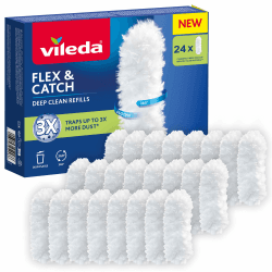 Vileda Flex-Catch Nachfülltücher 24 Stück|Fangen 3X mehr Staub als herkömmliche Staubwedel|Nachhaltige 360º-Nachfülltücher| Umweltfreundliches Staubwischen Angebot bei HelloDeals