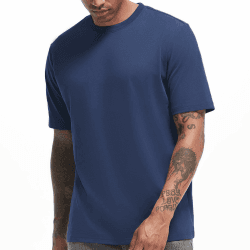 VEIISAR Herren Dickes Rundhals Langarm T-Shirt - Herren 100% Baumwolle Heavy Duty Pre Shrink T Shirt T2 Royal Blue L Angebot bei HelloDeals