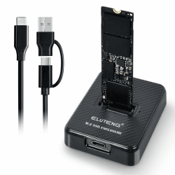 ELUTENG M.2 NVMe Festplatten Docking Station, 10Gbps NVMe USB Adapter für M-Key B+M Key, USB 3.2 Gen2 M2 SSD Gehäuse für 2230 2242 2260 2280 SSD mit USB-C auf USB-C/A Kabel Single-Protokoll Angebot bei HelloDeals