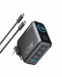 Anker 140W USB C Ladegerät, Laptop Ladegerät, 4-Port Multi-Geräte Schnellladeleistung, Fortschrittliches GaN Netzteil, Touch Control, Kompatibel mit MacBook, iPhone 17/16/15, Samsung, Pixel und mehr Dunkelgrau 1 Angebot bei HelloDeals
