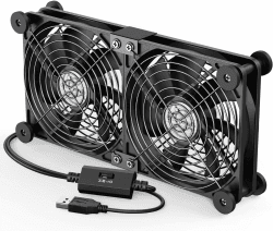 ELUTENG USB Lüfter 120mm 5V 2 in 1 mit 3 Einstellbare Geschwindigkeiten, Doppelt USB Ventilator 120mm PC Lüfter USB Computer Ventilator mit 8 Stoßdämpfenden Füßen für PS5 PS4 Laptop TV Box Router 120mm 2 in 1 Lüfter Angebot bei HelloDeals