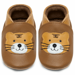 IceUnicorn Krabbelschuhe Baby Lauflernschuhe Jungen Mädchen Weicher Leder Babyhausschuhe Kleinkind Rutschfeste Lederschuhe Baby 12-18 Monate Gelbbrauner Tiger Angebot bei HelloDeals