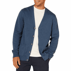 Amazon Essentials Herren Strickjacke aus Baumwolle XL Blau Heide Angebot bei HelloDeals
