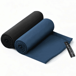 Mikrofaser Handtuch 2er Set(50x100cm): Kompakte Microfaser Handtücher, Schnelltrocknend & Leicht Sporthandtuch, ideal als Badetuch, Strandtuch, Fitnessstudio, Reisehandtuch (Marineblau + Schwarz) Marineblau + Schwarz 50 x 100 cm Angebot bei HelloDeals