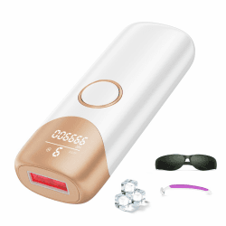 IPL Geräte Haarentfernung mit Kühlfunktion, Laser Haarentfernung mit 9 einstellbaren Energiestufen, 999900 Blitze & 600 NM Rotlicht, IPL Haarentfernungsgerät für Frauen & Männer, Gesicht, Weiß Angebot bei HelloDeals