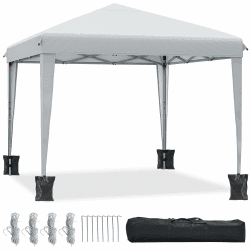 YITAHOME Pavillon 3 m x 3 m, Pop-up-Zelt mit Aufbewahrungstasche, 4 x Sandsäcke,vollständig wasserdicht, zusammenklappbarer Unterstand für Hochzeiten, Partys im Freien, Camping(weiß) Weiß S STIL 1 Angebot bei HelloDeals