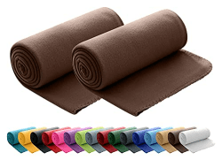 wometo 2er Set Polar- Fleecedecke oekoTex 130x160 cm ca. 400g wertiges Gewicht mit Anti-Pilling Kettelrand Farbe braun Angebot bei HelloDeals