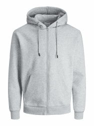 JACK & JONES Male Kapuzenjacke Einfarbig Kapuzenjacke Sweatshirt-Jacke XXL Light Grey Melange Angebot bei HelloDeals