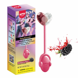 AMOS Lutscher Audio Lollipop Süssigkeiten, 1x Brombeer Süßigkeiten Geschenke Musik Lollies Süßigkeitens Bonbons, Zuckerfrei Lutscher Lollipops Süßigkeiten Einzeln Verpackt-1 1PCS xBrombeer Angebot bei HelloDeals