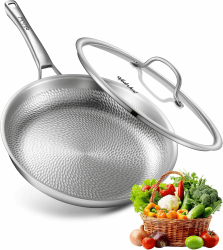 SNOWCLAD Titan Pfanne 30cm mit Deckel, Titan Pfanne Unbeschichtet, Bratpfanne für Induktion, PFOA/PFAS/PTFE frei, Spülmaschinen& Ofenfest 30cm mit Deckel 1 Stück Angebot bei HelloDeals