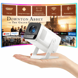 [Mini Beamer & Offizielle Lizenzierte App] XuanPad White Smart Beamer 4K Unterstützung 22000 Lumen mit WiFi und Bluetooth, Tragbarer Native 1080P Outdoor Projektor mit 360° Ständer Angebot bei HelloDeals