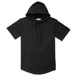 Dubinik® Kapuzenshirt Herren Kurzarm Kurzarm Hoodie Herren Sport Baumwolle Taschen T-Shirt Mit Kapuze Herren XL Schwarz Angebot bei HelloDeals