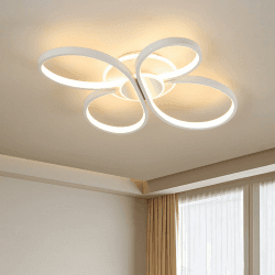 LED Deckenleuchte Blume-Design Modern, 42W 5300lm, Stufenlos Dimmbar mit Fernbedienung | Flimmerfrei | Memory-Funktion, Deckenlampe Für Wohnzimmer, Schlafzimmer, Küche, Flur - 60 * 44 * 8.5cm Angebot bei HelloDeals