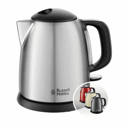 Russell Hobbs Wasserkocher [1,0l] Adventure Edelstahl Gebürstet (2400W, Schnellkochfunktion, herausnehmbarer Kalkfilter, außenliegende Wasserstandsanzeige,kleiner Reisewasserkocher) Teekocher 24990-70 Edelstahl Gebürstet 1 Liter Angebot bei HelloDeals