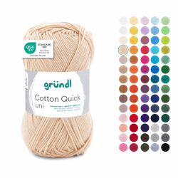 Gründl Wolle Cotton Quick uni - dünne Wolle zum Häkeln - Strickgarn - Häkelgarn - Glänzend und hautfreundlich - 100% Baumwolle - 1 Knäuel 50 g / 125 m - Nadelstärke 3-4 - eierschale eierschale 1 x 50g Angebot bei HelloDeals