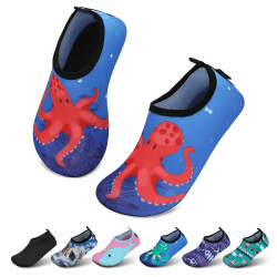 SAGUARO Kinder Badeschuhe Mädchen Schwimmschuhe Junge Schnell Trocken Outdoor Aqua Schuhe Pool Yoga，21-35EU 34/35 EU Dunkelblau Octopus Angebot bei HelloDeals