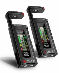 AKIELO+ Digitaler Batterietester (2er-Pack) mit LCD Anzeige – Universal Batterie Tester & präzises Batterieprüfgerät für Haushalt – Für AAA, AA, C, D, 9V & 1,5V Knopfzellen Angebot bei HelloDeals