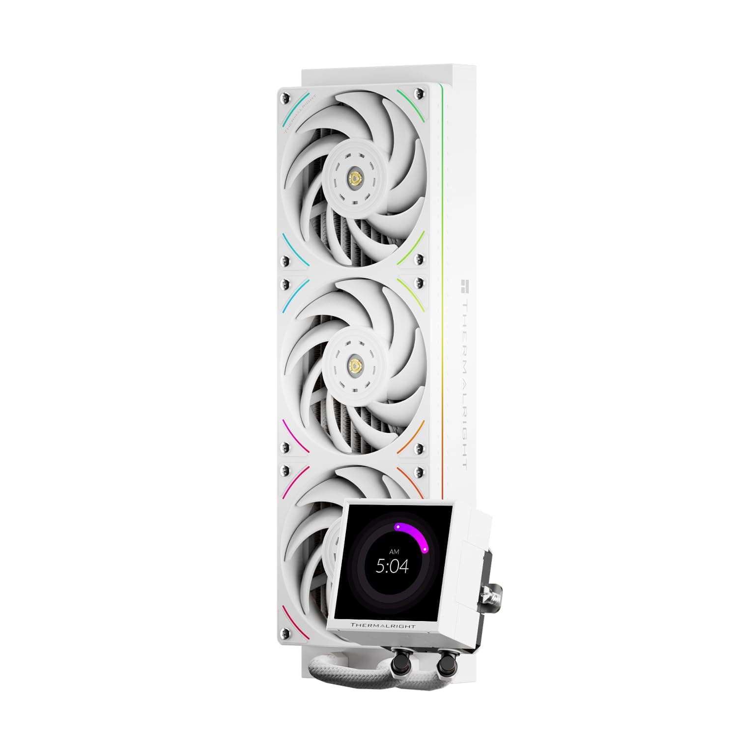 Thermalright Peerless Vision 360 UB ARGB White CPU Flüssigkeitskühler, IPS-Bildschirm mit 480x480 Auflösung,3 Inline-CPU-Lüfter,für AM5/Intel LGA1851/1700, 3,95-Zoll-magnetabsorbierender-Bildschirm PV360 UB ARGB White Angebot bei HelloDeals