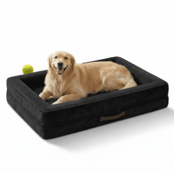 Upvilla Orthopädisches Hundebett XL, Hundekorb Waschbar mit Eierförmiger Kistenschaum，Wasserdicht Hundesofa mit rutschfeste Unterseite und Vierseitiges Kissen (Schwarz, 117x76x19cm) 117x76x19cm Schwarz Angebot bei HelloDeals