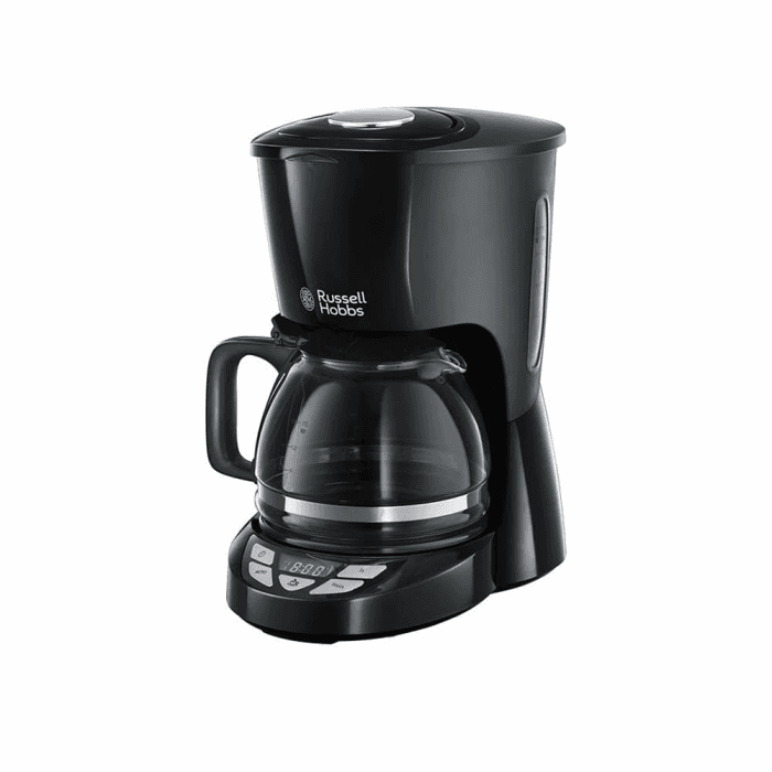 Russell Hobbs Kaffeemaschine [Digitaler Timer, Brausekopf für optimale Extraktion&Aroma] Textures+ (1 bis12 Tassen, 1,25l Glaskanne, Warmhalteplatte, Tropf-Stopp) Filterkaffeemaschine 22620-56 Angebot bei HelloDeals