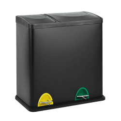 SVITA TC2Combo35 Mülleimer 35Liter kombiniert 12L+23L doppelt Abfalleimer Küchen-Eimer 2er- Mülltrennung Treteimer Schwarz 35 Liter (12+23L) Schwarz Angebot bei HelloDeals