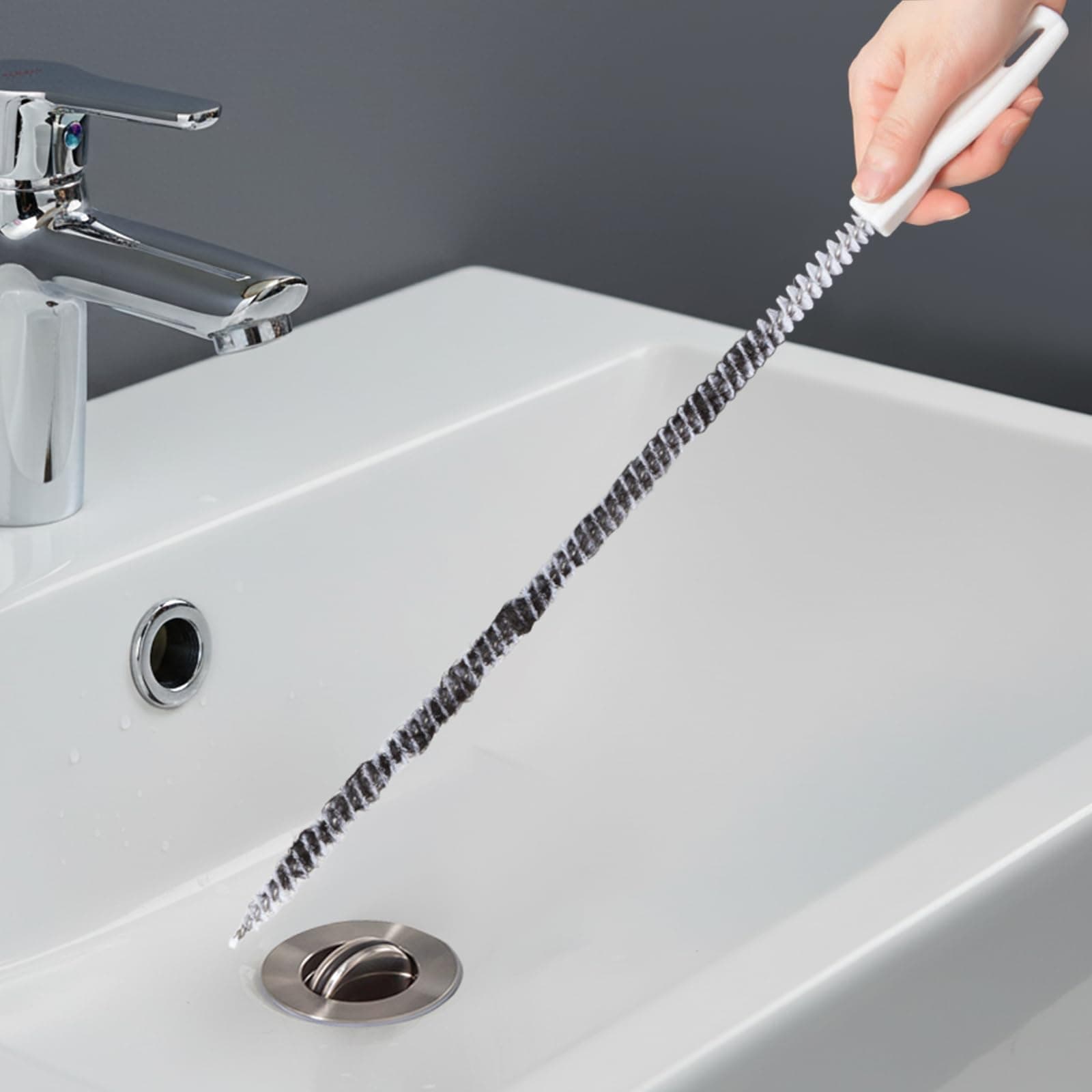 Flexible Abflussreinigungsbürste für Waschbeckenrohr-Haarentfernung und Verstopfungsverhinderung, geeignet für Küche, Bad und Badewanne Angebot bei HelloDeals