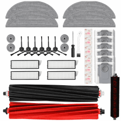 Pure Realm 35 Stück Zubehörset für Roborock S8 MaxV Ultra Staubsauger, 2Hauptbürsten,4Filter,4Wischtücher,4 wischmopp,6Staubbeutel,6Seitenbürsten,6Flach-Duftstein1,Schraubendreher,1Reinigungsbürste Schwarz S8 Maxv Ultra Angebot bei HelloDeals