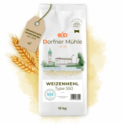 Weizenmehl Type 550 [10kg] - Das Bäckermehl aus backstarken Weizensorten aus Bayern - 100% Weizen ohne Zusätze 10 kg (1er Pack) Angebot bei HelloDeals