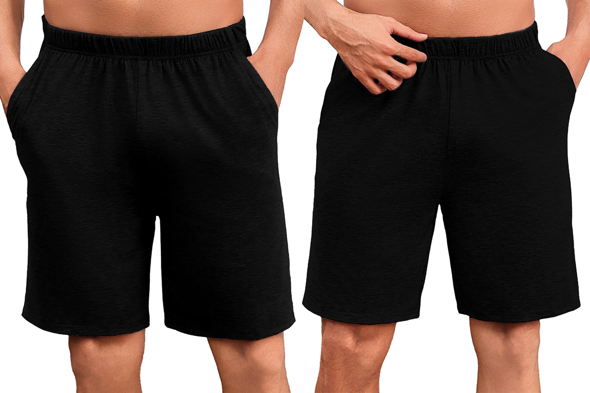 Uniexcosm Schlafanzughose Herren Kurz Sommer Schlafshorts Pyjamahose Baumwolle Bermudahose Shorty Schlafhose für Männer 2 Pack Schwarz M Angebot bei HelloDeals