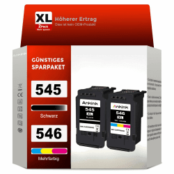ANKINK Kompatibel Tintenpatrone Druckerpatronen als Ersatz für Canon PG 545XL CL 546XL PG545 CL546 Patrone 545 546 XL für MG2450 MG2550 MG2950 MG2550s TR4550 TR4551 TR4650 TS3350 Schwarz Farbe 2 Pack Angebot bei HelloDeals