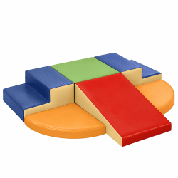 Wilwolfer Schaumstoff Bausteine Kinder Klettern Indoor: 6 Softbausteine Riesenbausteine Spielbausteine - Weiche Bausteine Baby Montessori Großbausteine Kletterspielzeug Doppelte Treppe-Set Classic Angebot bei HelloDeals