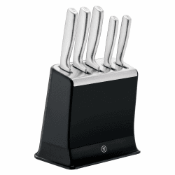 Tefal EverSharp Pro 5-teiliges Messer-Set mit selbstschärfendem Messerblock, patentierte Schärftechnologie, deutscher rostfreier Edelstahl, Schwarz, K2976S04 5-tlg. Messerblock Schwarz Angebot bei HelloDeals