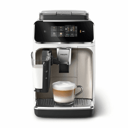 Philips 2300 Serie Vollautomatische Espressomaschine - 4 Getränke, modernes Farb-Touchscreen-Display, LatteGo-Milchsystem, SilentBrew, Keramikmahlwerk, AquaClean-Filter. Weißes Chrom (EP2333/40) 4 Kaffeespezialitäten Weiß/Chrom Angebot bei HelloDeals